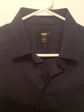 Express Men's Classic Fit Navy Dress Shirt